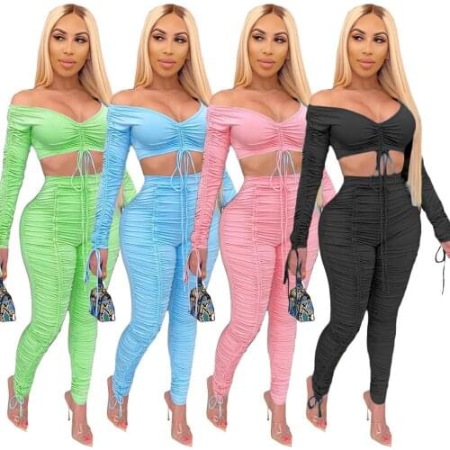Lounge wear Stacked Leggings Two Piece Set