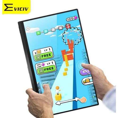EVICIV Mobile Game Monitor Cube Surfer 15.6 4K Portable Screen Type C One Cable TouchScreen Phone External Display Auto Rotate