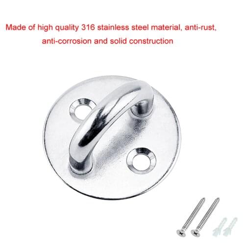 Stainless Steel 316 Pad Eye Plate Boat Marine Mooring Ring Ceiling Wall Mount Base Hook Strap Tie Down Yoga Accessories