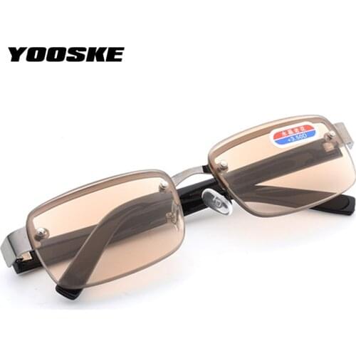 YOOSKE Rimless Reading Glasses Men Women Presbyopia Eyeglasses Prescription Diopter +1.0 1.5 2.0 2.5 3.0 3.5 4.0