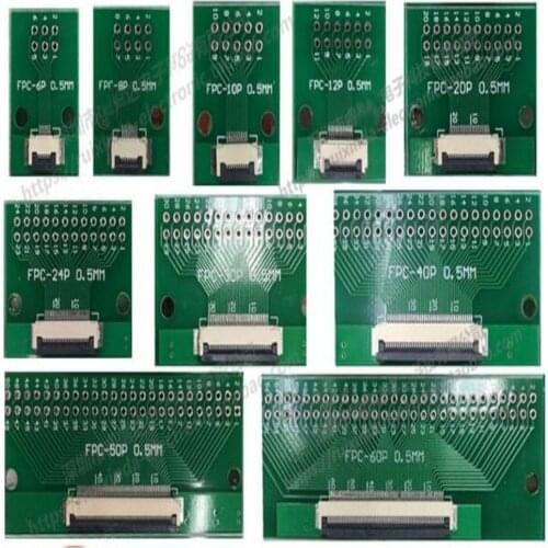 0.50mm Connector one-side weldin FFC/FPC 20P Connector Adapter Plate Flat Cable Socket Adaptor Connector for PCB Board TFT LCD