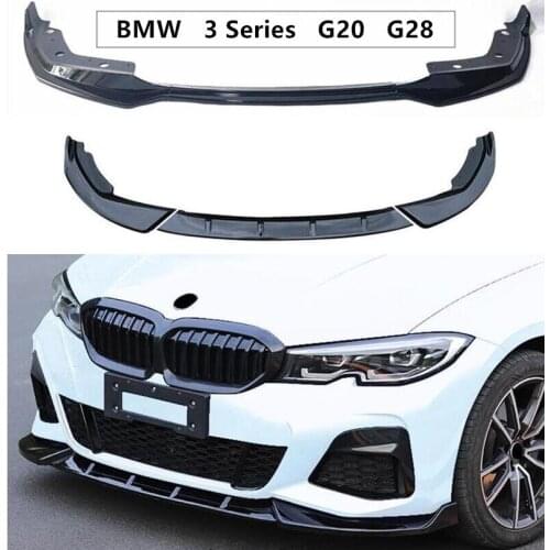 Front Lip Spoilers For BMW 3 Series G20 G28 2019 2020 2021 2022 High Quality PP Black & Carbon Fiber Grain Bumper Diffuser