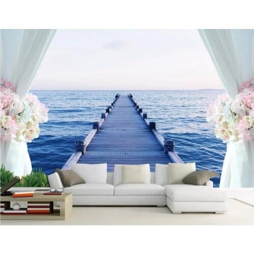 Custom photo wallpaper for walls 3 d murals wallpaper Modern wooden bridge long bridge decorative painting sofa background wall