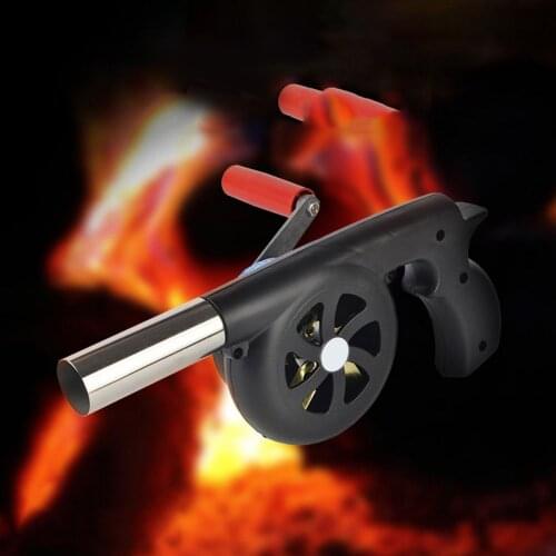 Portable Hand Crank Fan Air Blower Manual BBQ Grill Fire Starter Flame Exciter Cooking Tool for Outdoor Barbecue Picnic Camping