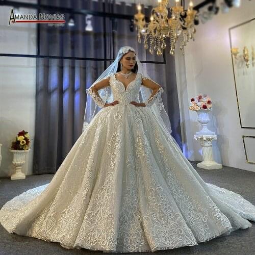 Stunning Lace weddng dress 2021 ball gown bridal gowns amanda novias brand