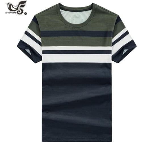 Plus Size 6XL 7XL 8XL Summer Men`s Middle-aged Business T-shirts 3D Print harajuku Streetwear anime Stripe T shirts Men Clothing