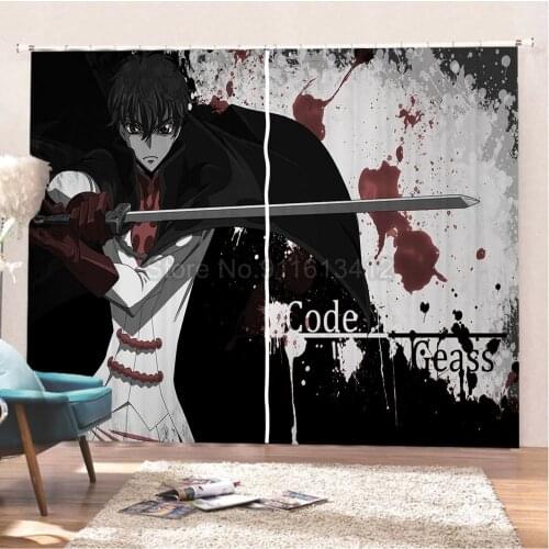Code Geass Lelouch Of The Rebellion Blackout Curtains 2 Panels Japan Animation Curtains 3D Print Home Custom Window Drapes