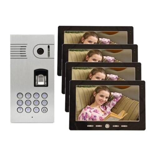 XinSiLu Home Security Video Intercom Doorbell System Top Quality 10.1 Inch Video Door Phone 4xMonitor ,800TVL FRID Panel Camera