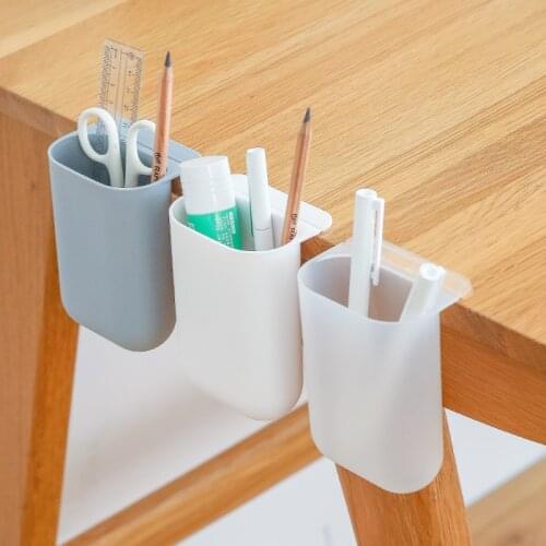 Hanging Desktop Storage Pen Holder Creative Organizer Gadget Self-adhesive Storage Box Office Home Storage Container Wholesale