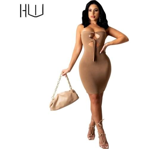 YIN BU Solid Summer Dresses