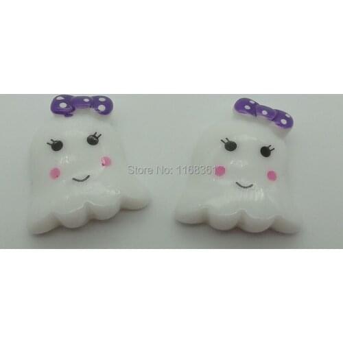 1pcs/lot resin flat back Halloween ghost girl 28mm Cabochons Scrapbooking Hair Bow Center DIY Christmas decration C103-2