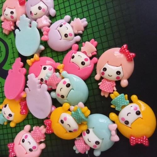 1pcs/lot Resin flat back girl 30mm Ornaments Micro landscape Ornaments Creative Home Gardening Decorations A007-10