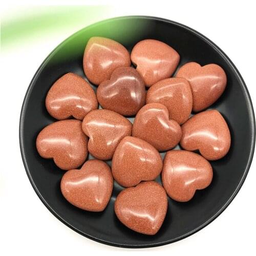 1PC Natural Golden Sandstone Heart Love Shaped Quartz Crystal Gemstone Reiki Stone DIY Craft Natural Stones and Minerals