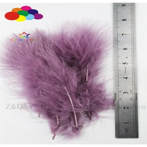 10-15CM (4-6 inches) natural 100PCS turkey hair dyed violet full fleece decoration DIY jewelry show costume feather