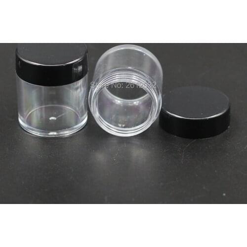 10g plastic empty bottles black plastic jar cream cosmetic loose powder bottle flash powder sequins storage container F2017605