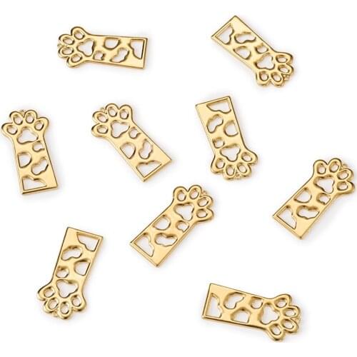 10pc Cat Paw Open Bezel Pendant Charm for DIY UV Epoxy Resin Jewelry Making DIY Necklace Bracelet Keychain Golden/Antique Bronze