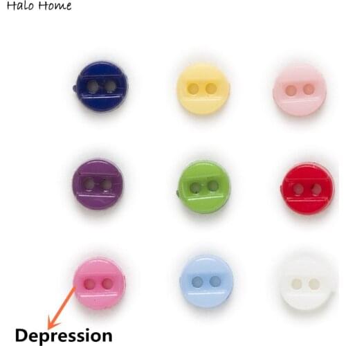 100pcs 6mm Multicolor Single Color Optional 2 Hole With Gap Round Resin Button Sewing Scrapbooking Decor DIY