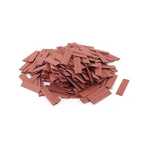 250pcs 8mm Dia 50mm Long Polyolefin 2:1 Heat Shrink Tubing Wire Wrap Sleeve Red