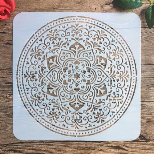 30 * 30 cm large round flower mandala diy stencil painting scrapbook coloring engraving album decoration template stencil -i