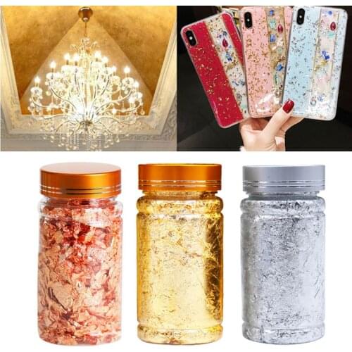 3g Gold Silver Foil Decorative Paper Resin Mold Fillings Shiny Sequins Glitters Filling Materials Resin Jewelry Making