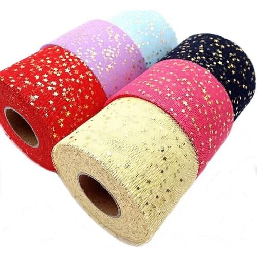 50 Yard Glitter Star Tulle Roll Sequin Fabric for Baby Shower Skirt Diy Craft Supplies Wedding Party Decorations Headwear Crafts