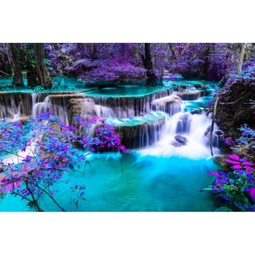 SenyuArt Diamond Painting Full Round Square Drill Stones Waterfall Landscape Picture Embroidery Scenery Mosaic Beaded Decoration