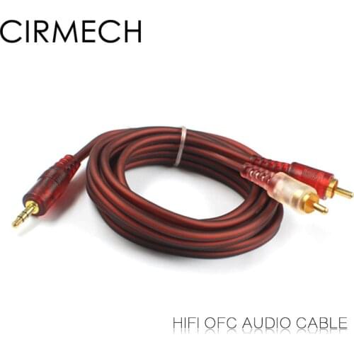 CIRMECH 3.5mm to 2 RCA Audio Cable RCA Jack Cable 2 RCA male to 3.5 male Aux Cable for Home Theater DVD Amplifiers