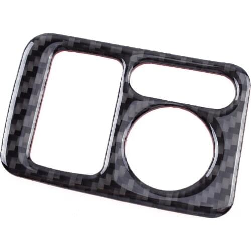 Car Black Carbon Fiber Headlight Button Panel Frame Cover Trim Fit For Honda CR-V 2007 2008 2009 2010 2011 LHD