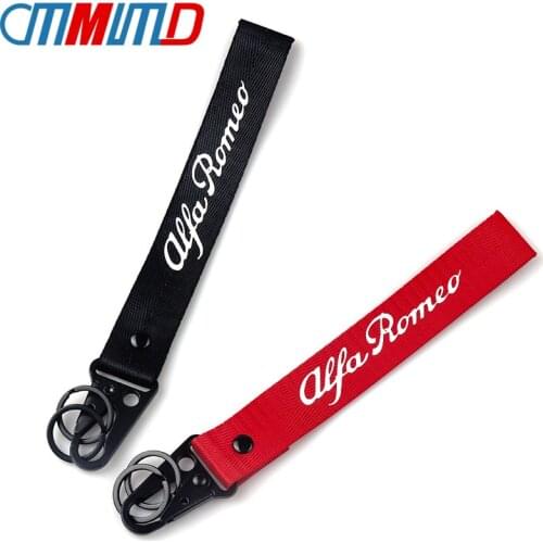 Car Styling Ribbon Key Chain Key Ring For Alfa Romeo Giulietta Spider GT Giulia Mito 147 156 KeyChain car accessories