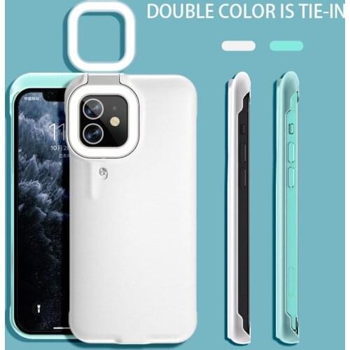 For IPhone 12 ProMax Case Fill Light Selfie Beauty Ring Flash Case Capa Stable Shell Perfect for IPhone 11 ProMax