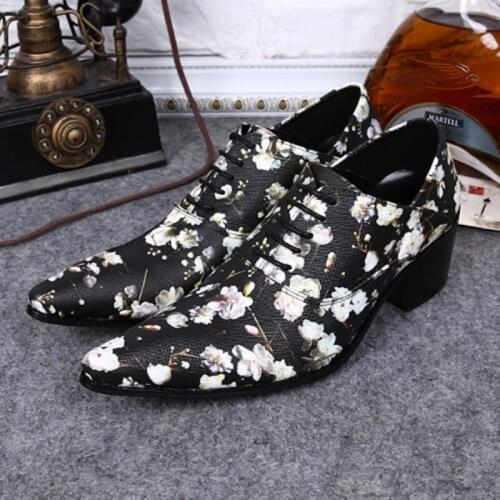 Christia Bella British Style Large Size Printing Men Oxfords Shoes Genuine Leather Party Male Derby Shoes Mens Lace Up Shoes