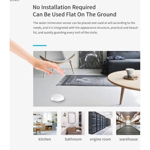 R58A Water Leakage Alarm Detector Household Monitor Drainage Alert Device High Sensitivity Waterproof for Kitchen Bathroom