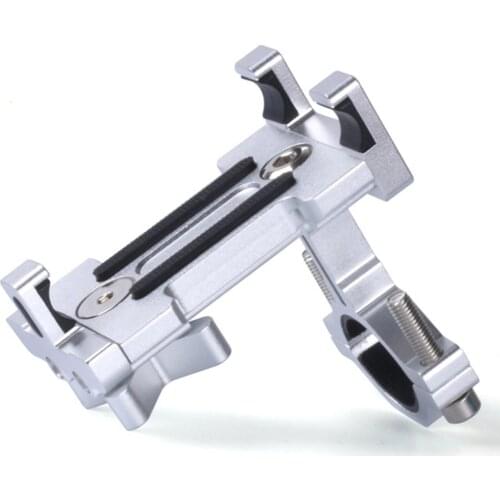 SOONHUA Durable Aluminum Bike Phone Holder Silicone Anti Slip Mats Bicycle Handlebar Mount Motorcycle Universal Phone Bracket