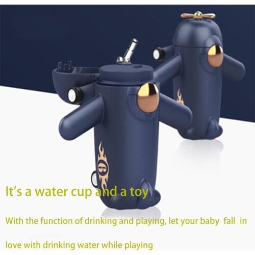 Childrens Thermos Mug With Straws Toy Small Plane 316 Stainless Steel Train Mug Kindergarten Students Kettle Thermos