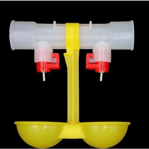 24 Pcs Chicken Double Nipple 25mm Hanging Cups Chicken Waterer Ball Nipple Drinkers 360 Drinking Durable Farm Feeding Tools