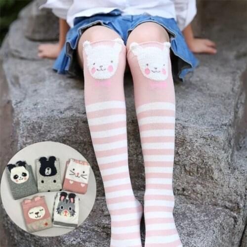 Girls Socks Cotton 2-12 Years Legwarmers Cartoon Animal Knee High Sock Toddler Kids Dancing Knee High Fashion Socks Children