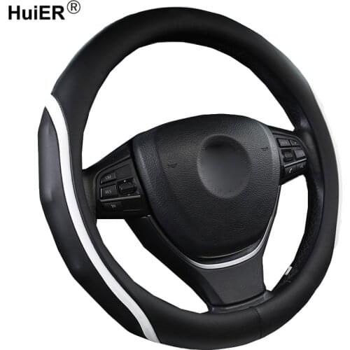HuiER 3 Colors Universal Car Steering Wheel Cover Artificial Leather Wear resistant Braid on the Steering-wheel Car Accessories