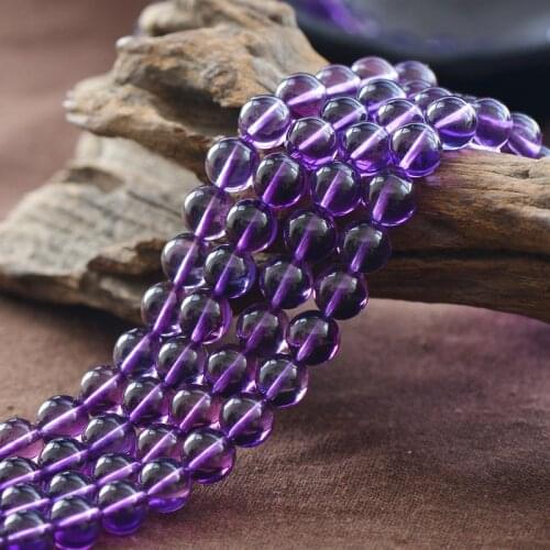 Joanlyn High Quality Cultured Amethyst Beads 6mm-12mm NOT Dyed Smooth Polished Round 15 Inch Strand AT11