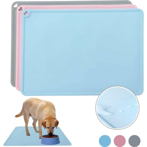 Quality Waterproof Non-slip Pet Mat for cat Color Silicone Pet Food Mat Pet Bowl Drinking Water Pad Dog Feeding Mat Easy Clean