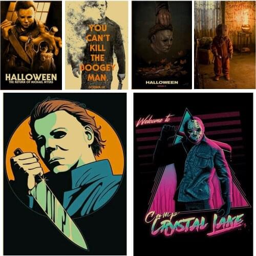 Classic Horror Movie Michael Myers Canvas Painting Wall Art Nordic Posters and Prints Wall Pictures for Living Room Decoration