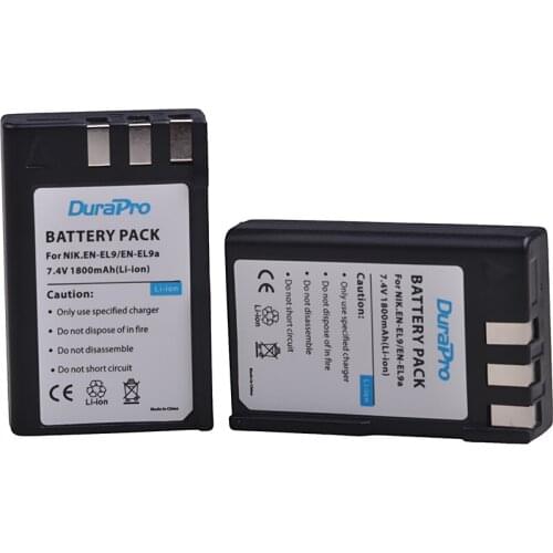 2Pc 1800mAh EN-EL9 EN-EL9a EN EL9a EL9a Li-ion Digital Camera Battery for Nikon D40X D40 D60 D3000 D5000 D8000 EN