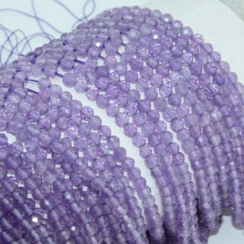Natural Clean Light Amethyst Faceted Round Beads 3.8mm-4mm