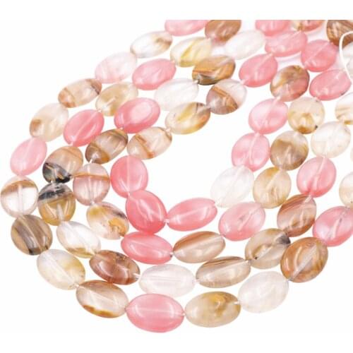 Fashion Watermelon Crystal Loose Beads DIY Bracelet Necklace Quartzs Stone Accessories Part Jewelry Making Oval 13x18mm 15" A877