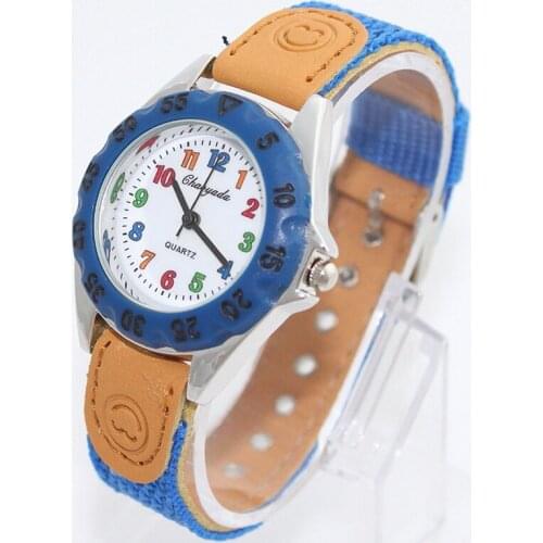 Fashion Children Watches High Quality Colorful Kids Children Gift Boy Girl Fabric Strap Learn Time Student Wristwatch U32