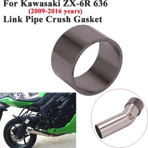 Motorcycle Exhaust Pipe Escape Crush Gasket For Kawasaki ZX-6R 636 ZX6R 2009 - 2016 Middle Link Pipe Gasket Eliminator Enhanced