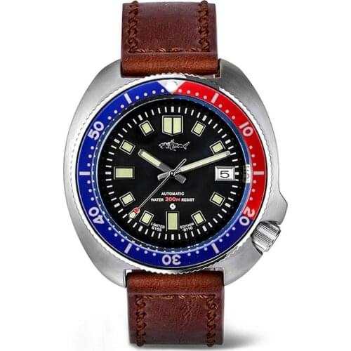 Dive watch for men,mens sport automatic watches HEIMDALLR man luminous self wind mechanical wristwatch 200m waterproof military