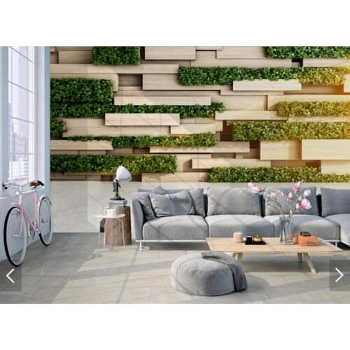 Nordic Wood Green Leaf 3D Photo Wallpaper Wall Mural for Bedroom Contact Paper Wall Papers Roll Stereo Wall Murals Home Decor