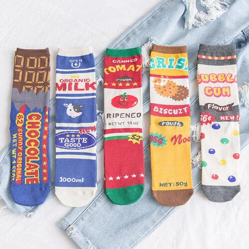 2020 New Fashion Pattern Socks Women High Tube Socks Cartoon Cotton Soft And Comfortable Casual Creative Fun Cute Korean Version