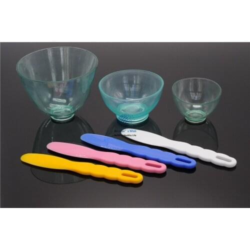 New Brand 4 Spatulas Dental Lab supplies+3 pcs New Dental Lab Rubber Mixing Bowls