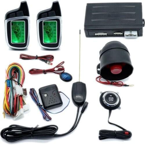 One Button Start Stop Remote Control Engine Start 2-Way Car Alarm With Autostart Central Locking System Keyless Start Universal